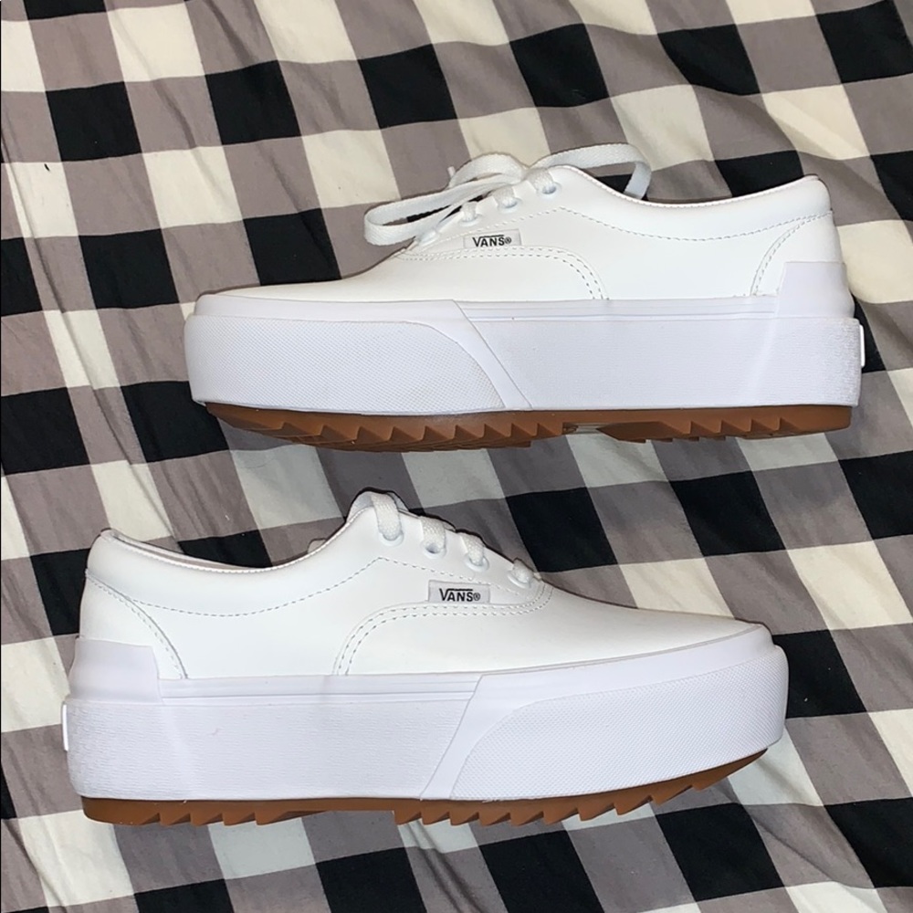 Platform leather Vans